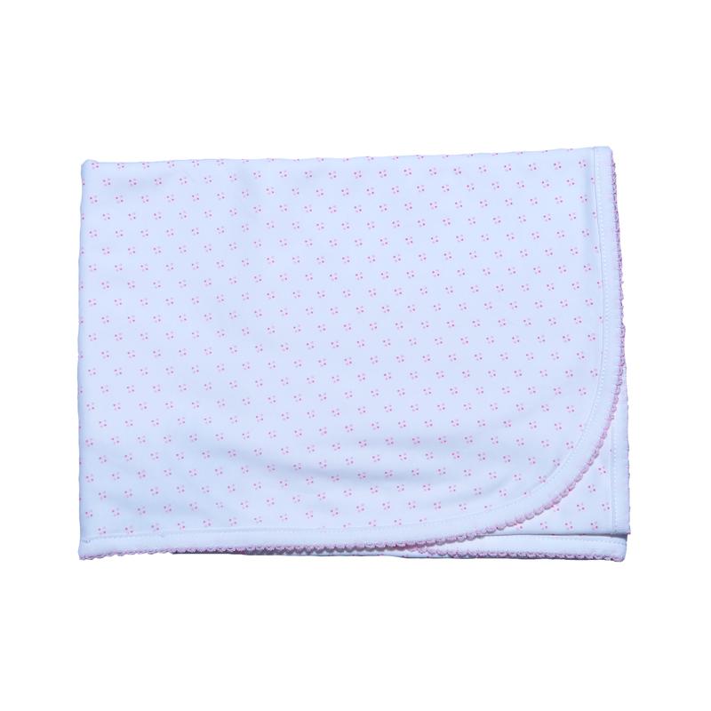 Pink Dots Receiving Blanket